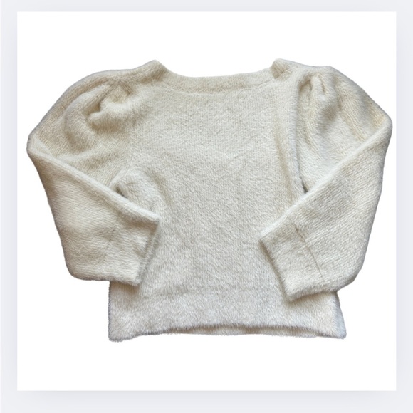Free People “Moonbeam” Cropped Fuzzy Sweater – Ivory, Size M - Picture 4 of 8